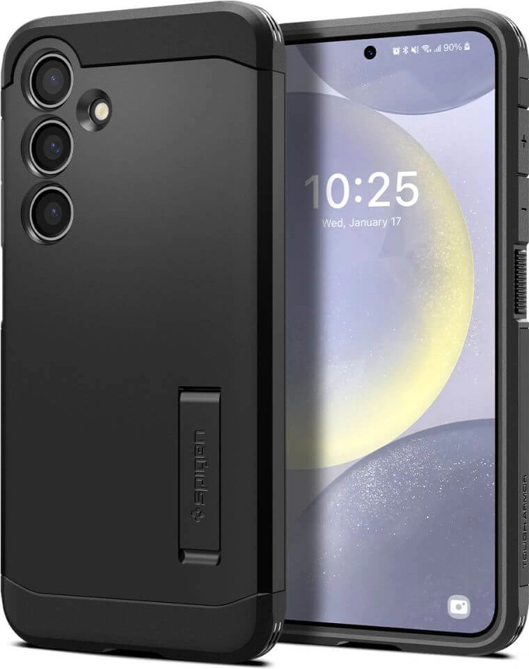 Spigen Противоударен Хибриден Калъф за Samsung S24, Spigen Tough Armor Case, Черен (ACS07355)