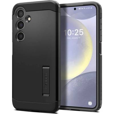 Spigen Противоударен Хибриден Калъф за Samsung S24, Spigen Tough Armor Case, Черен (ACS07355)