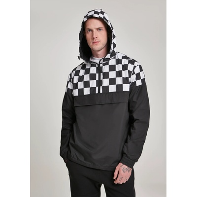 Urban Classics Мъжко яке в черно и бяло от Urban Classics Check Pull Over UB-TB2749-01713 - Черен, размер S