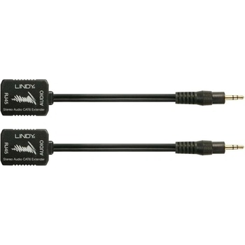 Lindy Кабел Lindy 70450, от RJ-45 Cat. 5/6(ж) към AUX(м), черен, удължителен, изпраща аналогов звук на 500 метра през стандартен мрежов кабел (LNY-70450)