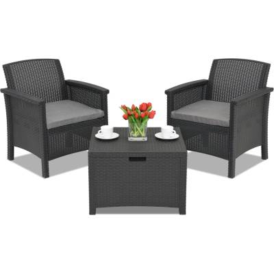BICA Комплект антрацит Venezia Terrace Box 2 от полиратан с ракла Bica (BCVENTERANTbox)