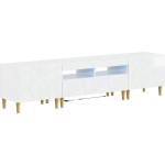 vidaXL 3 части LED ТВ шкаф DELFT Бял гланц Инженерна дървесина (3416763)