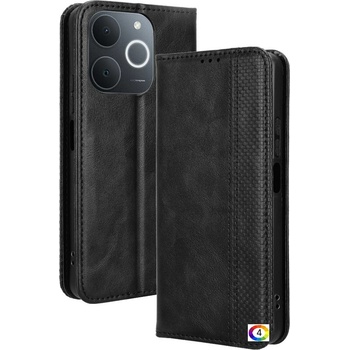 realme Кожен калъф с портфейл за Realme Note 70T / Realme C71| Ретро дизайн с магнит | Включен Протектор | Цвят: Черен, Тъмносин, Червен, Кафяв