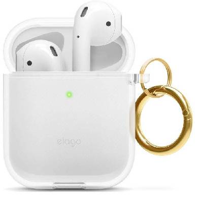 Силиконов (TPU) калъф с карабинер за Apple Airpods и Apple Airpods 2 (прозрачен) - Elago Airpods TPU Hang Case (EAPCL-HANG-CL)