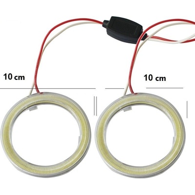 Универсални ангелски очи за фарове с бяла светлина, 100мм, 2 броя (250624)