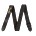Fender Black Poly Strap 2" Yellow Fender logo