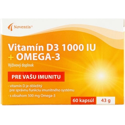 Noventis Vitamín D3 1000 IU + Omega-3 60 kapsúl