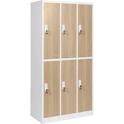 Метален шкаф Carmen CR-1243 K - бял-бук (CR-1243 K)