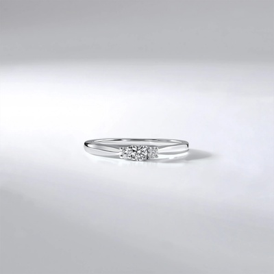 Lillian Vassago Zásnubní Prsten s brilianty v bílém zlatě LLV59 DR131W