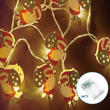 Aigostar - LED коледен гирлянд 20xLED/3xAA 3m топла бяла светлина Дядо Коледа (AI2229)