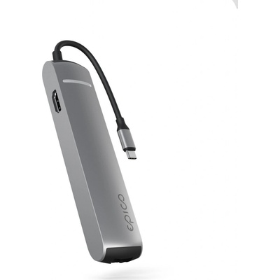 Epico 6v1 Slim Hub 8K s USB-C konektorem - šedá 9915112100070