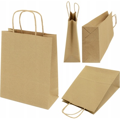 Papírová taška Allbag šedá 18x8x22,5 cm 50 ks