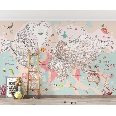 Art gift Фототапет Розова карта