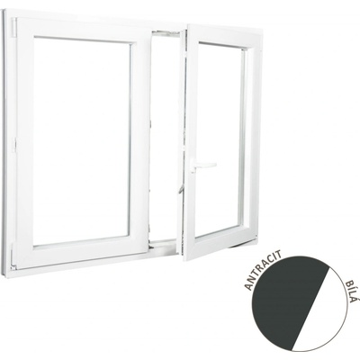 ALUPLAST Plastové okno dvoukřídlé antracit/bílé 170x150 – Sleviste.cz