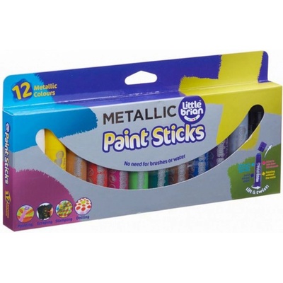 Little Brian Paint Sticks metalické farby 12 ks