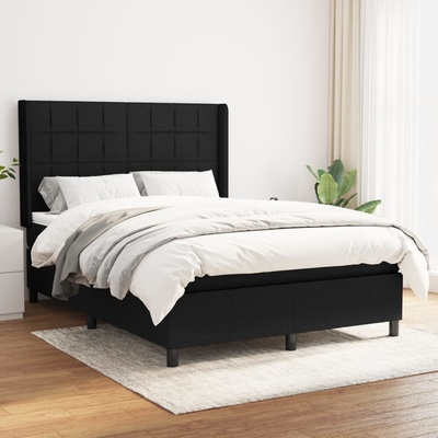 vidaXL 11461.3131427 Boxspring postel s matrací černá textil