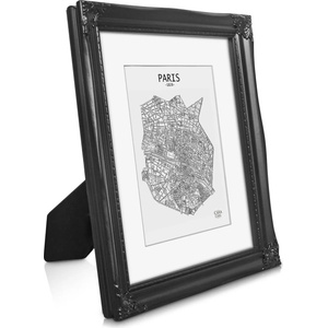Casa Chic Regent, рамка за картина, правоъгълна, 25 × 20 cm снимки, паспарту, стъкло, рококо (ROCOCO-10x8-BLK) (ROCOCO-10x8-BLK) - electronic-star