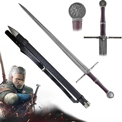 AF Dlouhý Zaklínačský meč/WITCHER - ocelový SWORD ON HUMANS s pevnou pochvou a popruhem! – Zboží Dáma