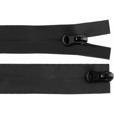 Zip voděodolný No 5 délka 80 cm spirálový matný 2 jezdce / dvoucestný - černá