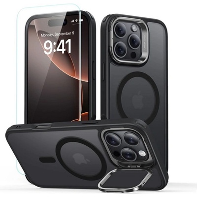 ESR iPhone 16 Pro ESR CLASSIC HYBRID Силиконов удароустойчив екранен протектор за iPhone 16 Pro, матов + защитно стъкло, BLACK GP-163425 (GP-163425)