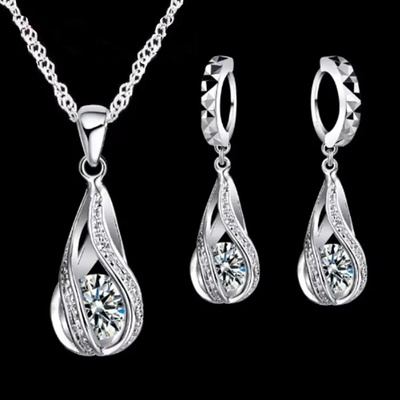 Fally Souprava náhrdelník a náušnice se zirkony Tears of Life JS1339 – Zbozi.Blesk.cz