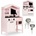 ECOTOYS дървена бебешка кухня с аксесоари - розово (PLK563P)