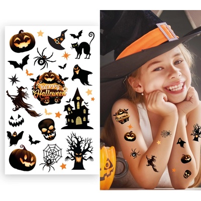 Fiestas Guirca Tetování Halloween černé