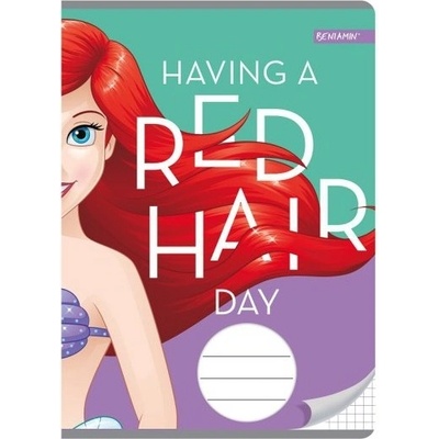 BENIAMIN ŠKOLNÍ SEŠIT A5 DISNEY PRINCESS ARIEL čtverečkovaný