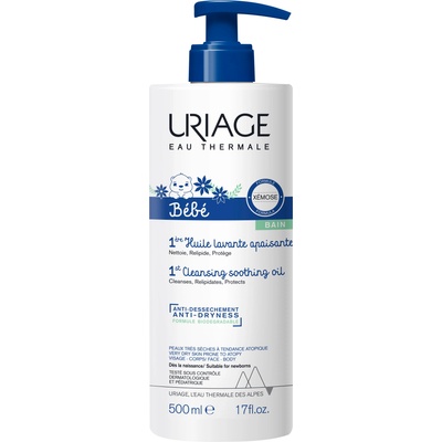 Uriage Почистващо душ-олио за бебета и деца Uriage - За суха кожа, 500 ml