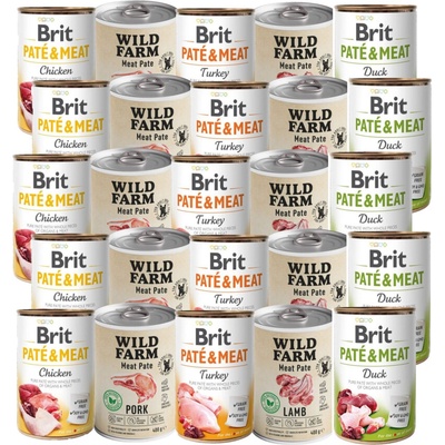 Brit pate + Wild Farm pate mix 30 x 400 g