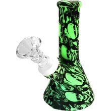 zlatéCBD Svietiace vodné bongo Lebky zelené 13cm