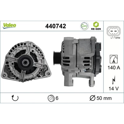 VALEO Alternátor VALEO RE-GEN REMANUFACTURED VA 440742