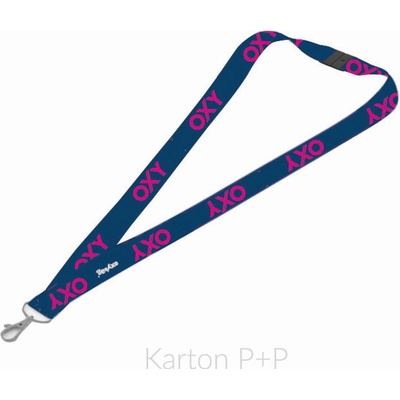 Šňůrka na krk KARTON PP s karabinkou OXY BLUE LINE Pink