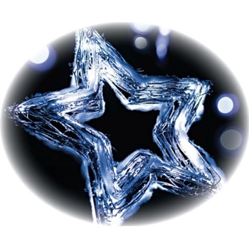 Emos Hvězda proutěná vykrojená 20 LED studená bílá 30cm kabel na baterie 40 x 40 x 4 cm