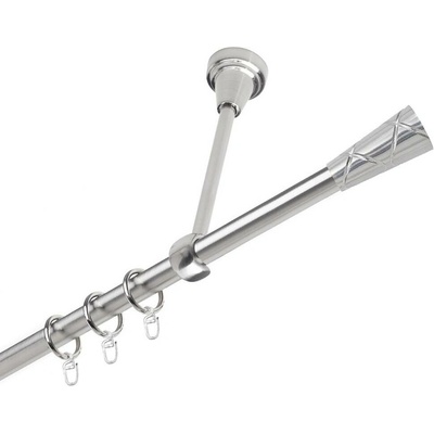 OK-GarnýžeCZ Garnýž kovová jednořadá 19mm Trapezium narez 330 cm do stropu / kroužky s háčkem