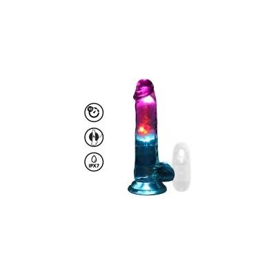 Shots Toys RealRock LED светещо вибриращо дилдо с тестиси 18 см (P26195)
