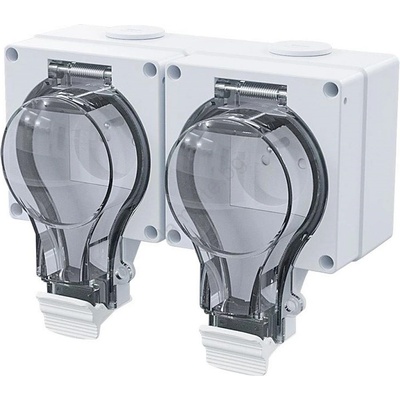 Solight 5B352 - Влагозащитена двойна розетка 230V/16A IP66 (SL1765)