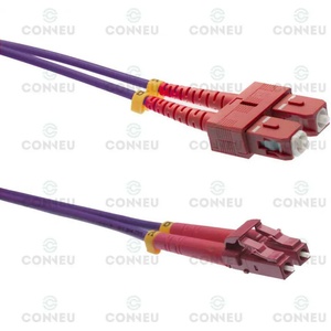 Conneu LC-SC дуплексна пач корда, мултимод OM4, 3 мм. , виолетова, Conneu (7.0 м) (CNFJ-LCSCOM4DVT3mm-7)
