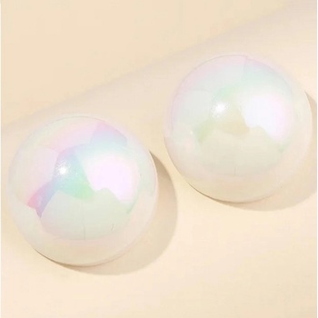 HARAHU Обеците AD-33127 - Circle / Бяла KP33127 (AD-33127)