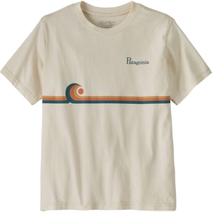 Patagonia Детска тениска Patagonia Kid's Graphic T-shirt - Swelldrifter Stripe: Undyed Natural - размер M (704-3907-0613)