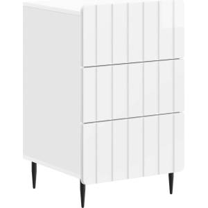 vidaXL Нощен шкаф Бял гланц 43x 41 x 68 см Инженерна дървесина (894329)
