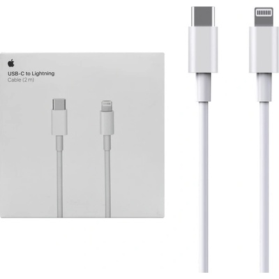 Оригинален кабел Apple MKQ42ZM / A, Lightning към USB-C, 2m, 8884624969880, Бял (MKQ42ZM)