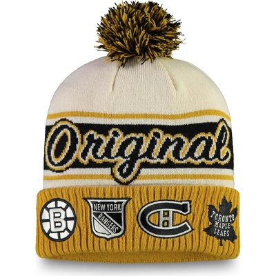 Fanatics pánská čepice Original 6 Refresh Cuffed Knit Hat with Pom Tan