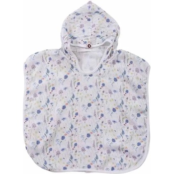 Image 1 of XKKO Муселиново пончо от бамбук Xkko - Blue Wild Flowers, 1-2 години (8594161571377)