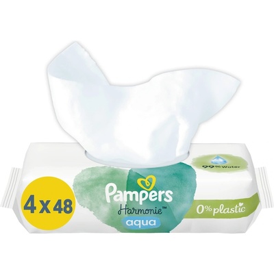 Pampers Harmonie Aqua Dětské čisticí ubrousky 4 x 48 ks – Zboží Dáma