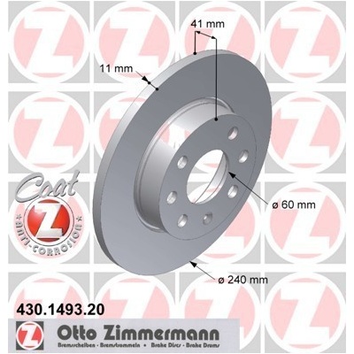 Brzdový kotúč ZIMMERMANN 430.1493.20