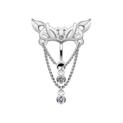 Šperky4U piercing do pupíku s ozdobným štítem WP01047-C