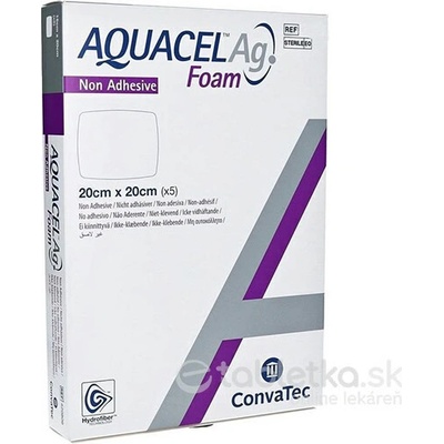 AQUACEL Ag Foam neadhez. krytie na rany 20 x 20 cm 5 ks