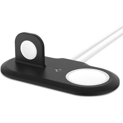 Spigen Držiak nabíjačky MagFit Duo - telefón a hodinky Apple, kompatibilné s MagSafe - čierne
