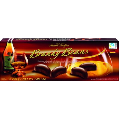 Maitre Truffout Pralinky z hořké čokolády plněné brandy 200 g